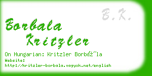 borbala kritzler business card